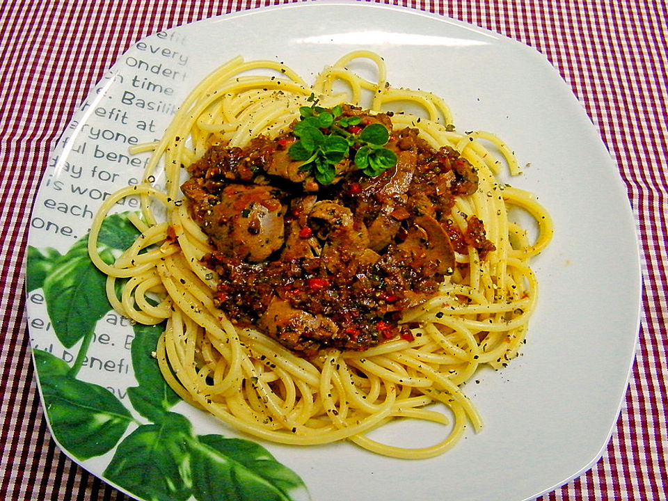 Spaghetti mit Kaninchenleber von caralb| Chefkoch