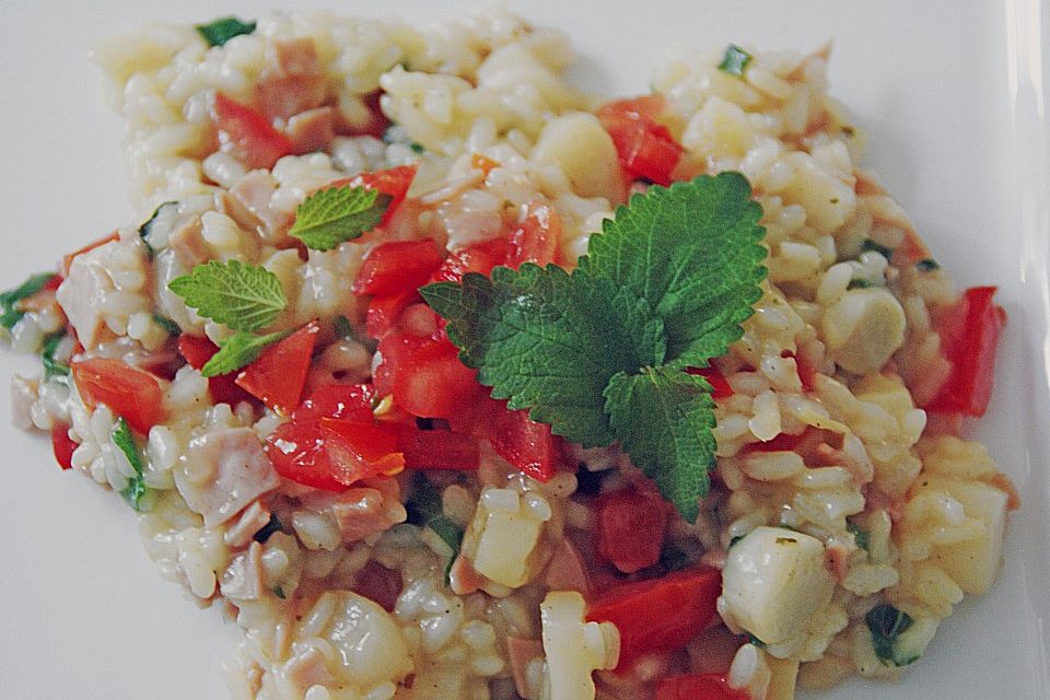 Schinken-Spargel-Risotto