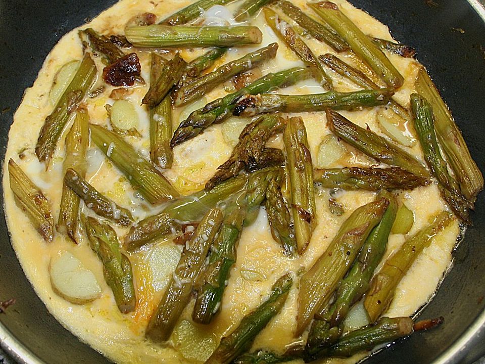 Grüne Spargel-Tortilla mit Garnelen von Marcusr1 | Chefkoch