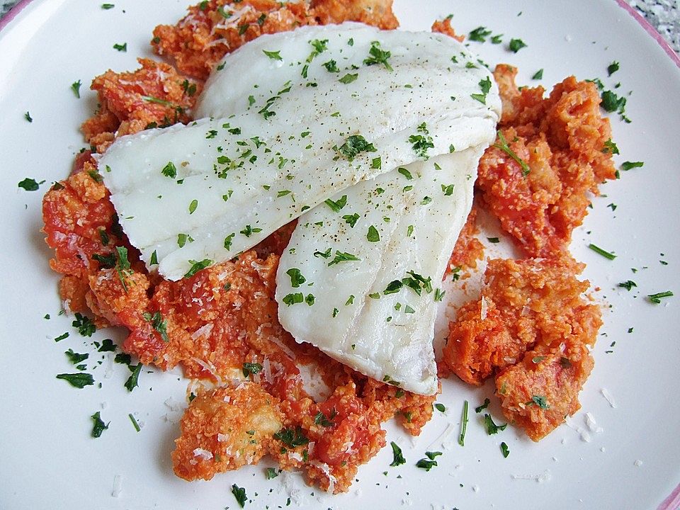 Schellfisch mit Tomaten-Mandel-Sauce von brigitte1612| Chefkoch