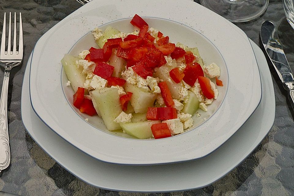 Melonensalat mit Feta