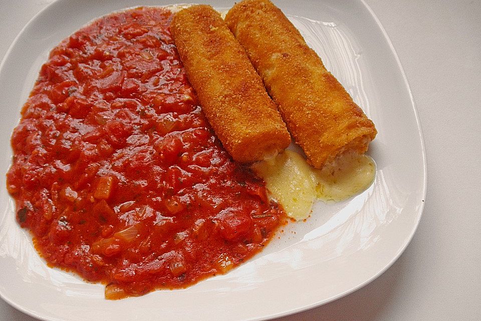 Knusper-Röllchen mit Tomatensauce