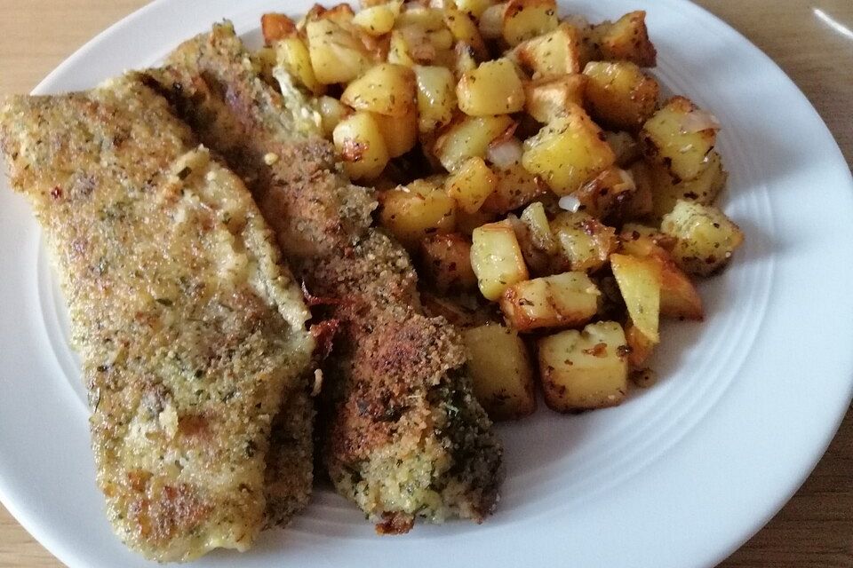 Matjes im Kräutermantel gebraten