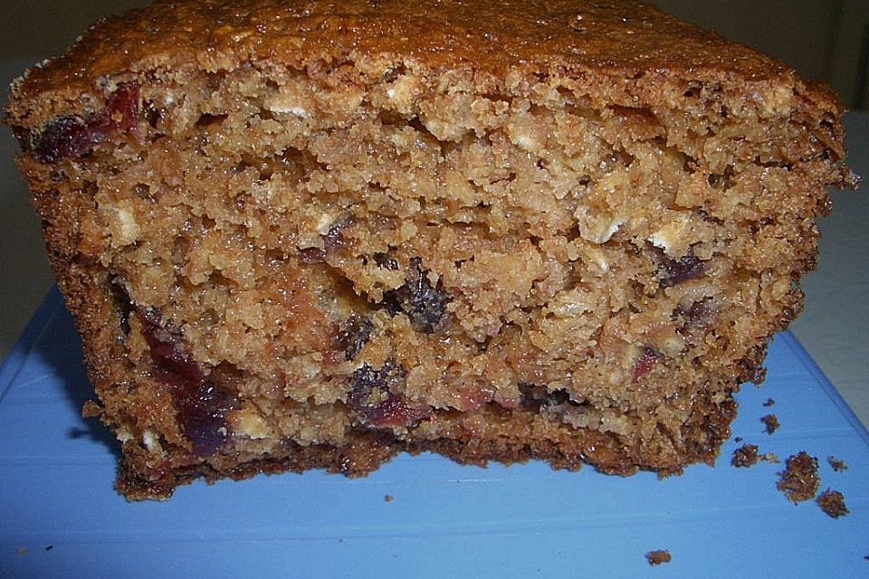 Apfel-Haferflocken Kuchen mit Cranberries