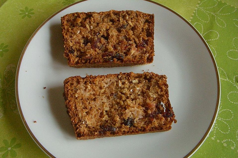 Apfel-Haferflocken Kuchen mit Cranberries