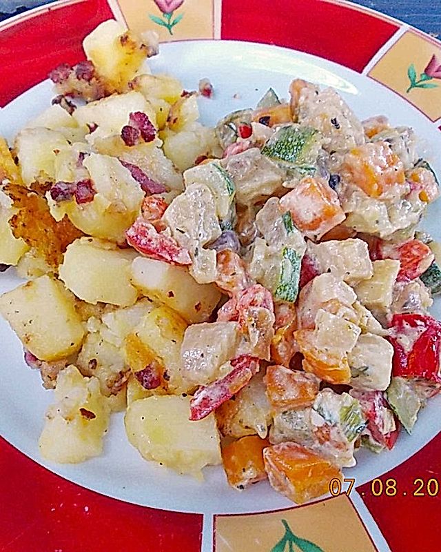 Herbstliche Kartoffel - Gemüse Pfanne mit Pastinaken