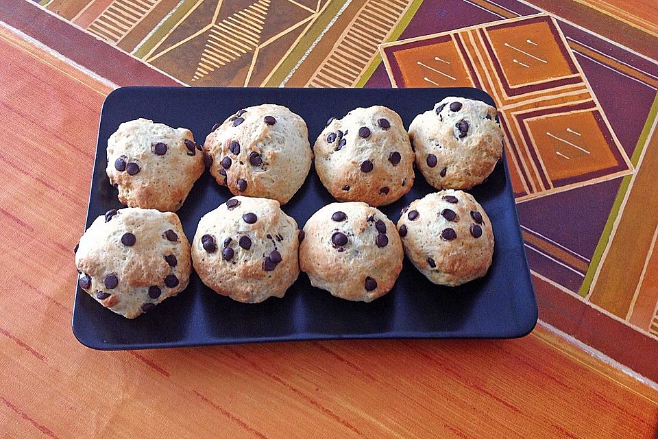 Quark-Öl-Teig Brötchen mit Schokostückchen