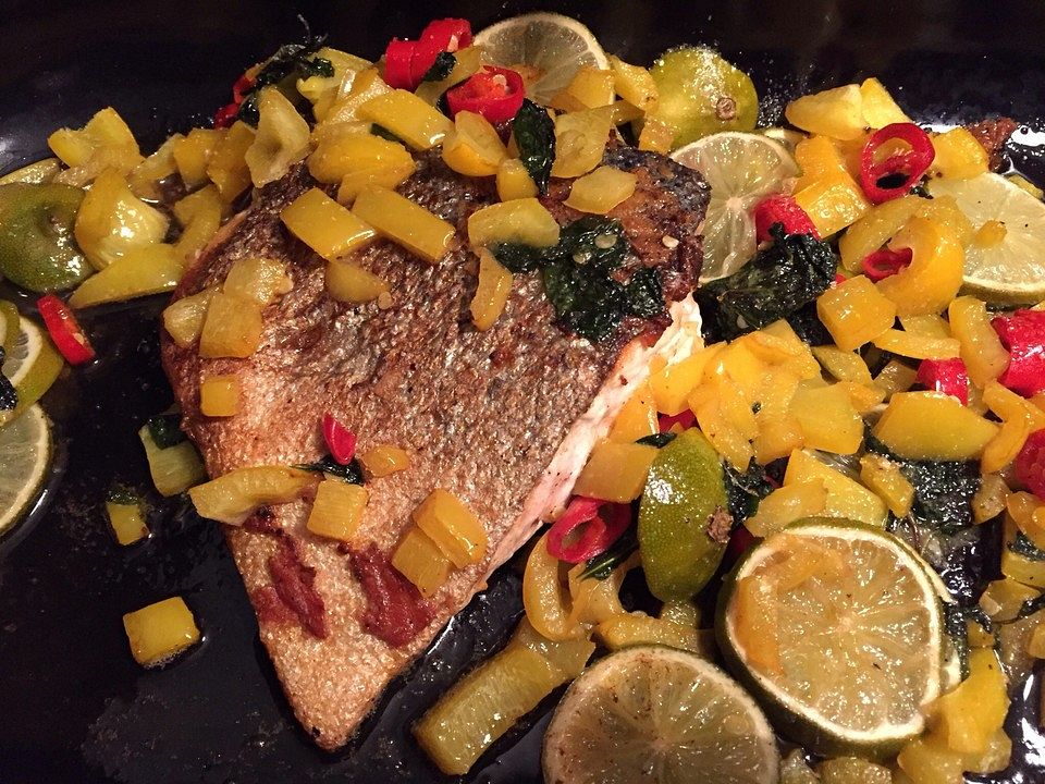 Lachsfilet mit Chili-Minze Butter| Chefkoch
