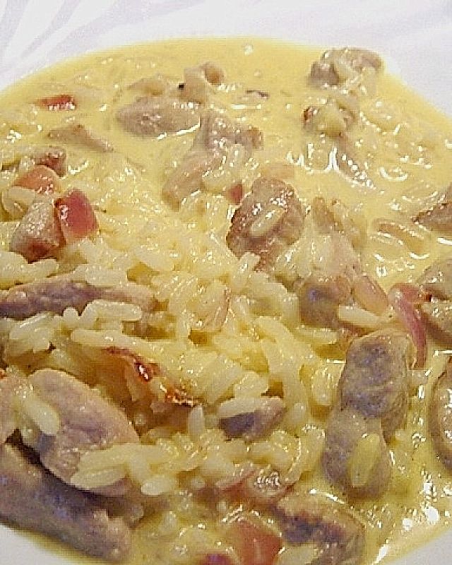 SABO - Schnitzel und Reis - Pfanne mit Käsesauce