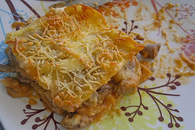 Lasagne mit Hühnerherzen, Bananen und Champignons von floridianerin ...