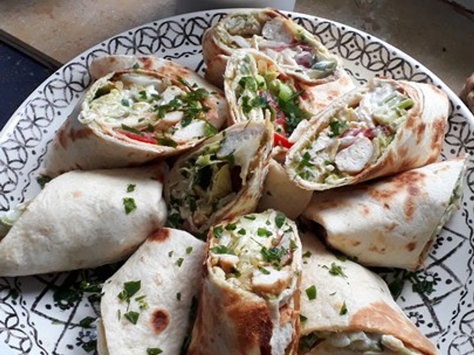 Chicken-Wraps mit knackigem Gemüse von Lurchwart| Chefkoch