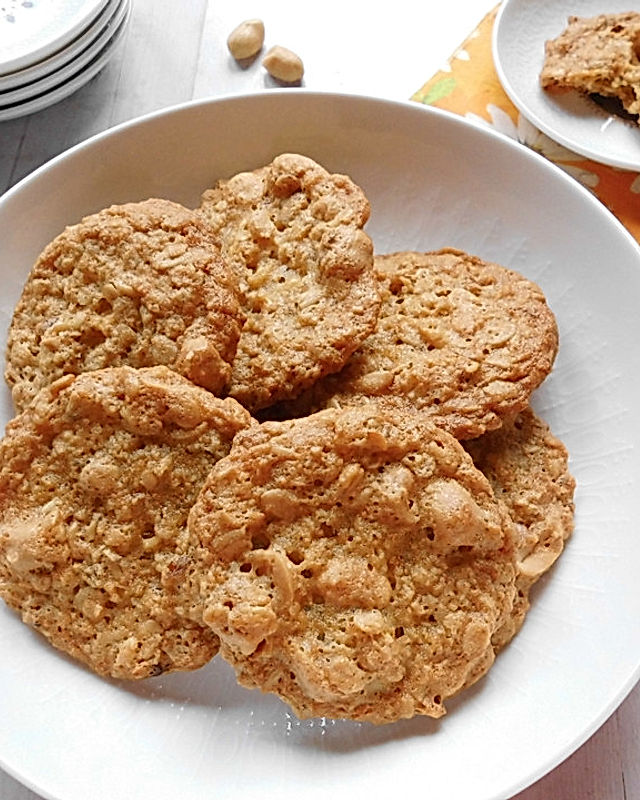 Haferflocken-Erdnuss Kekse