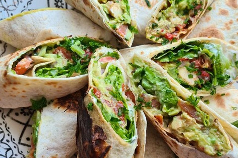 Hähnchenwrap mit Guacamole