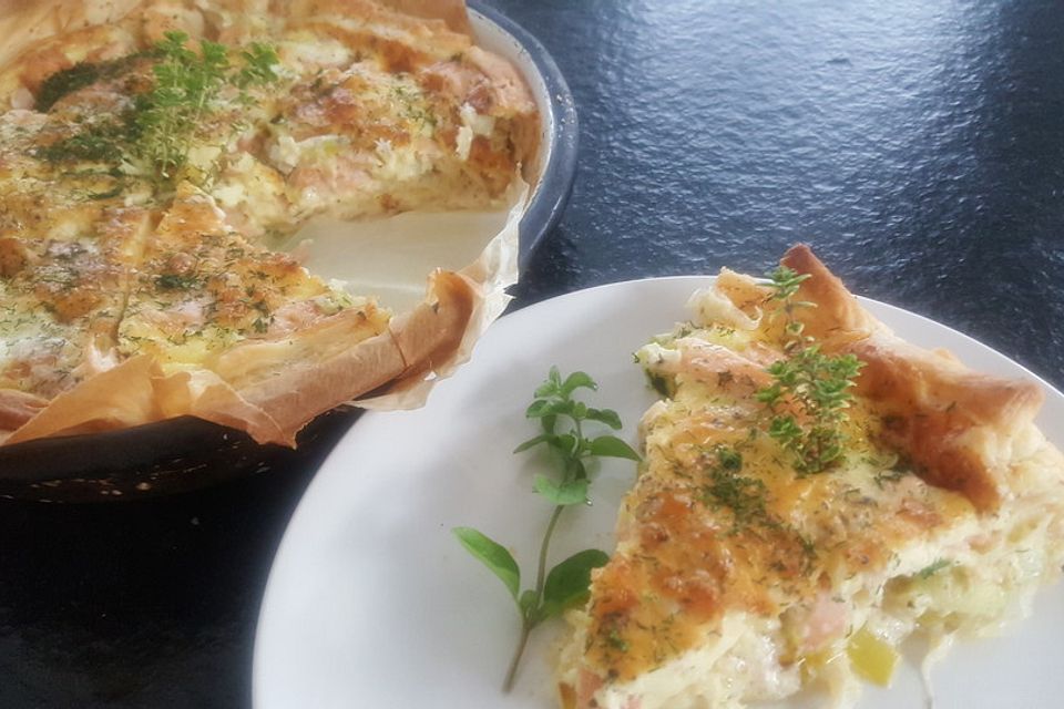 Lachs-Lauch-Quiche