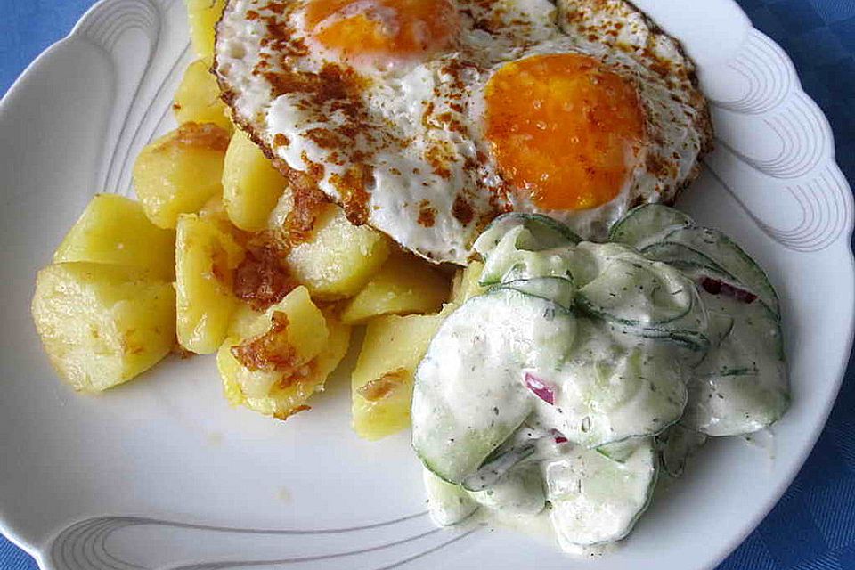 Gurkensalat mit Weißwein-Joghurt-Dressing