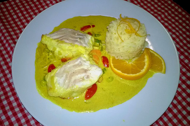 Fischfilet in Kurkuma-Senf-Sauce mit Orangenreis von smacznego| Chefkoch