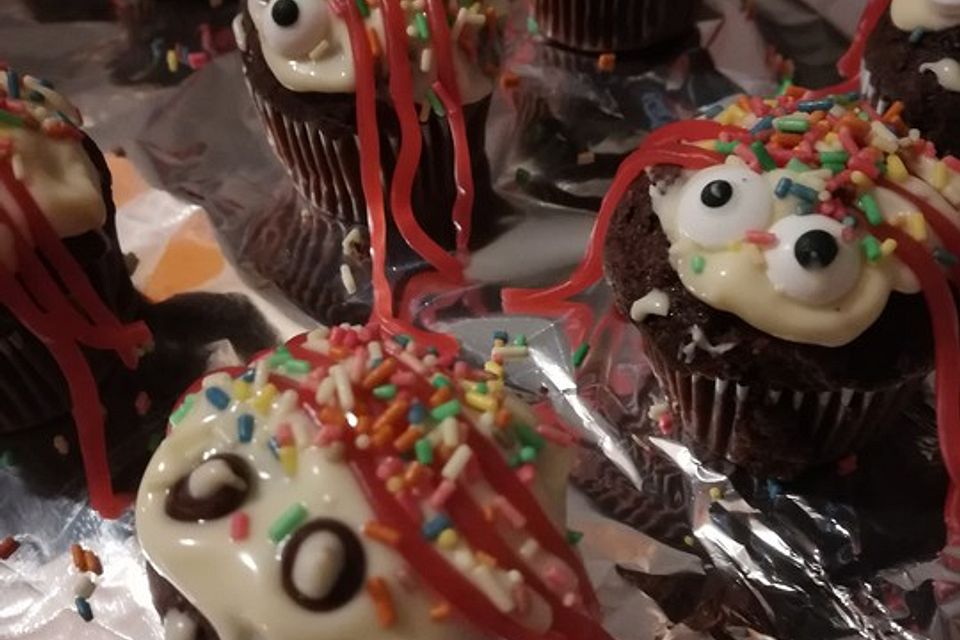 Spinnenmuffins für Halloween