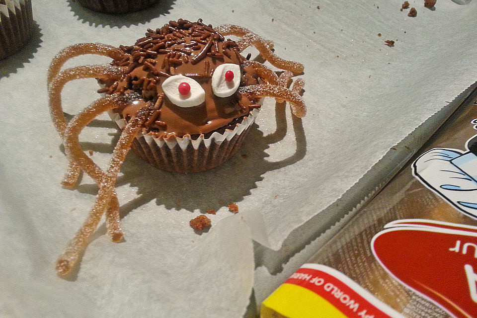 Spinnenmuffins für Halloween