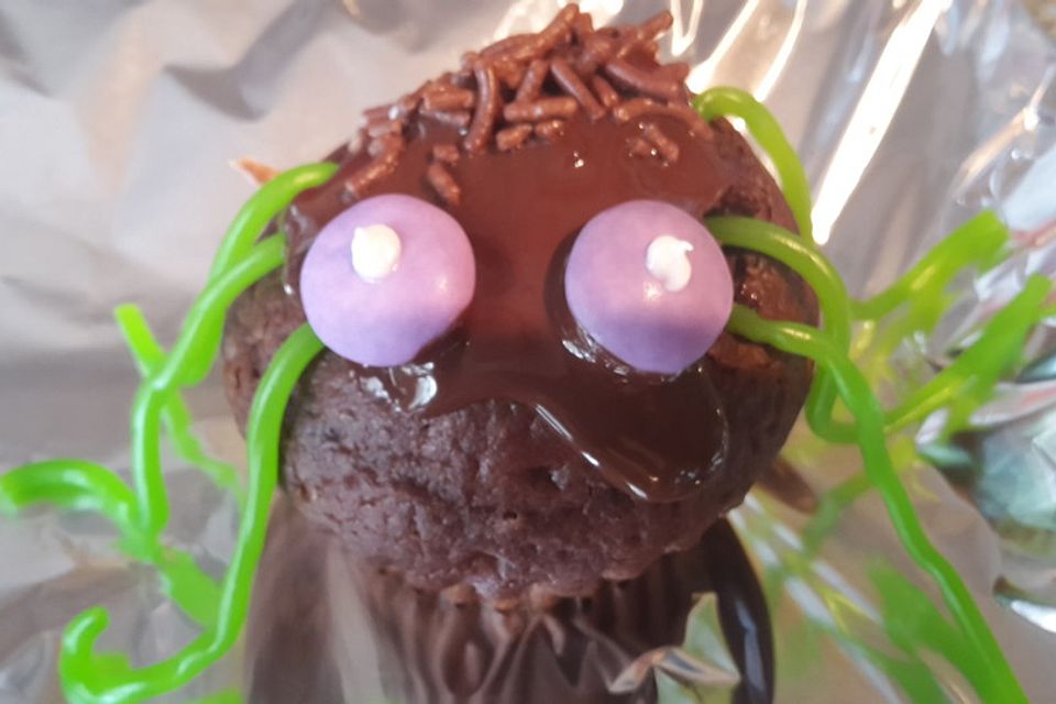 Spinnenmuffins für Halloween