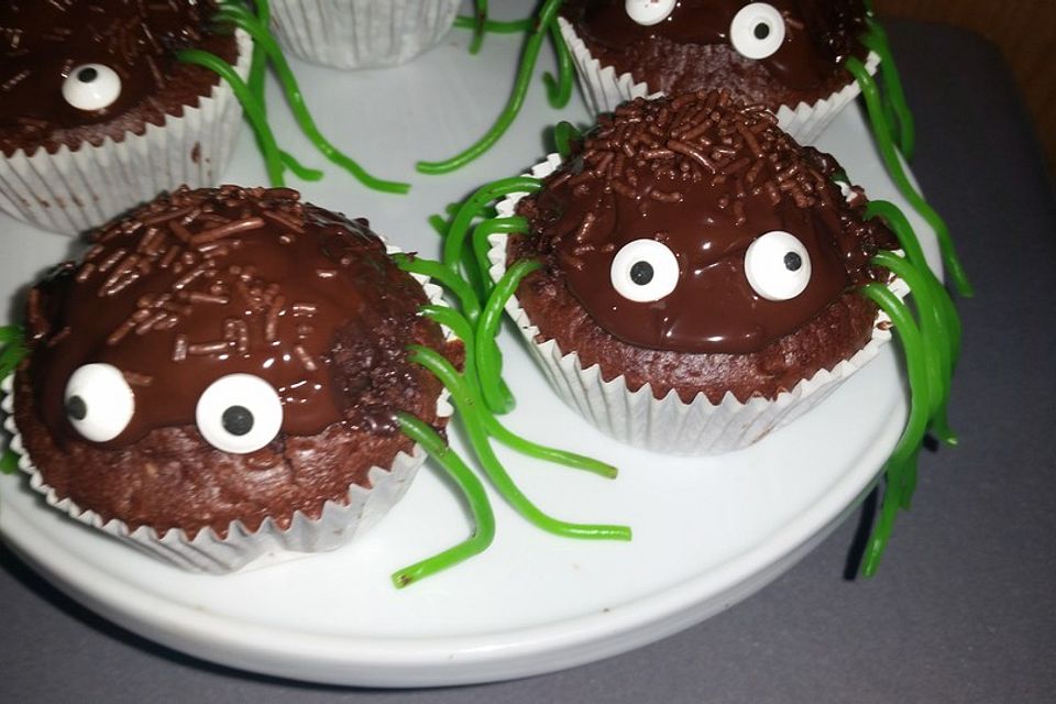 Spinnenmuffins für Halloween