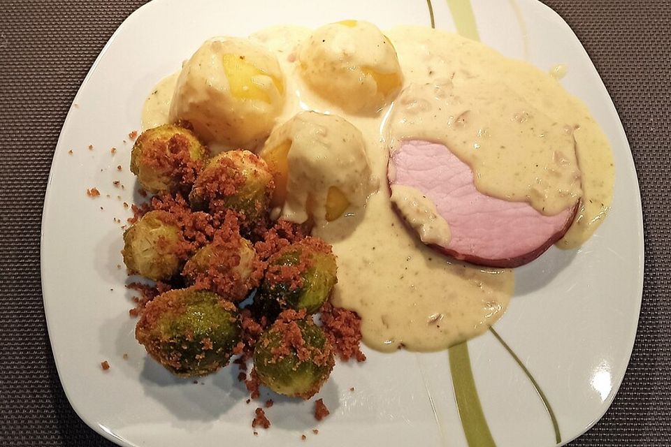 Rosenkohl mit Kasseler aus dem Dampfgarer