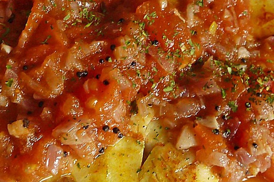 Rotbarsch in Tomatensoße indisch à la Gabi