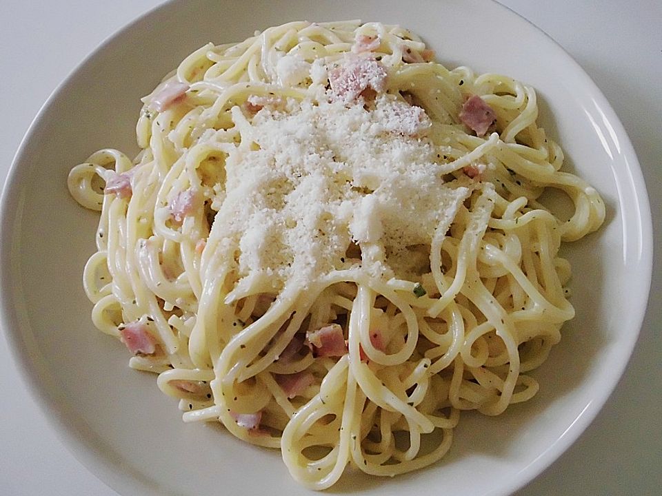 Spaghetti mit Schinken-Kräuter-Soße von Conny632| Chefkoch