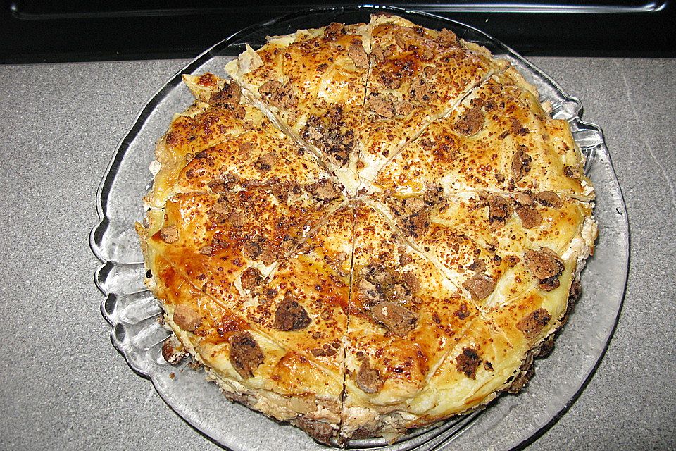 Apfel-Pudding Kuchen mit Walnüssen