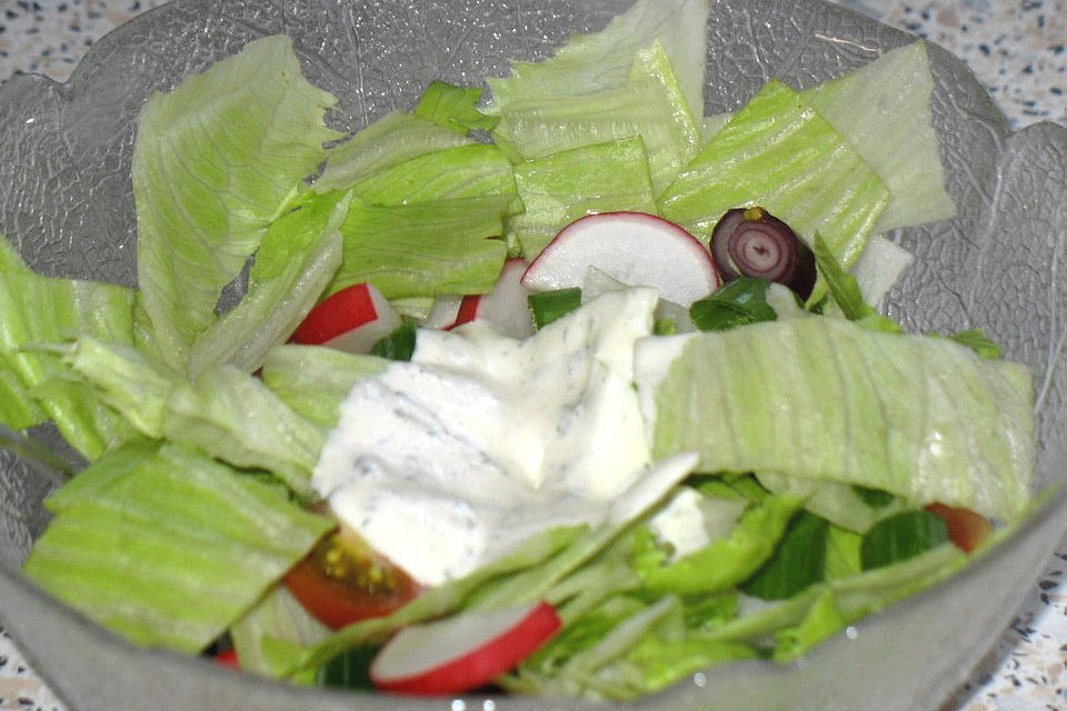 Hessische Schmandsoße für grünen Salat