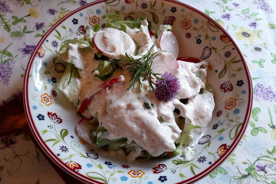 Hessische Schmandsoße für grünen Salat