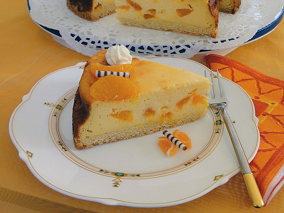 Käsekuchen mit Eierlikör und beschwipsten Mandarinen von Backmouse ...