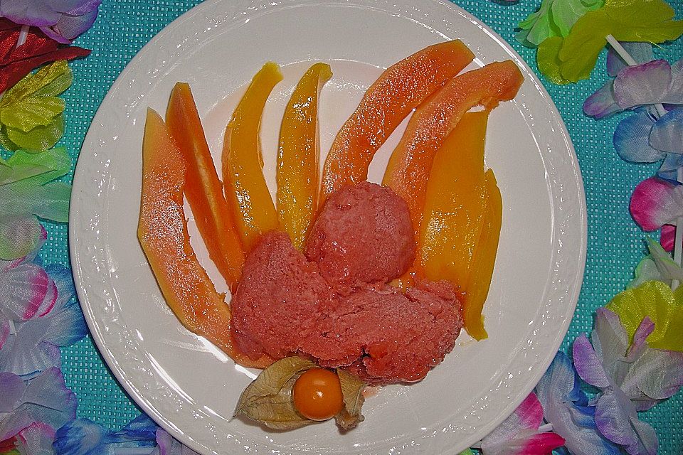 Mango-Himbeer Sorbet