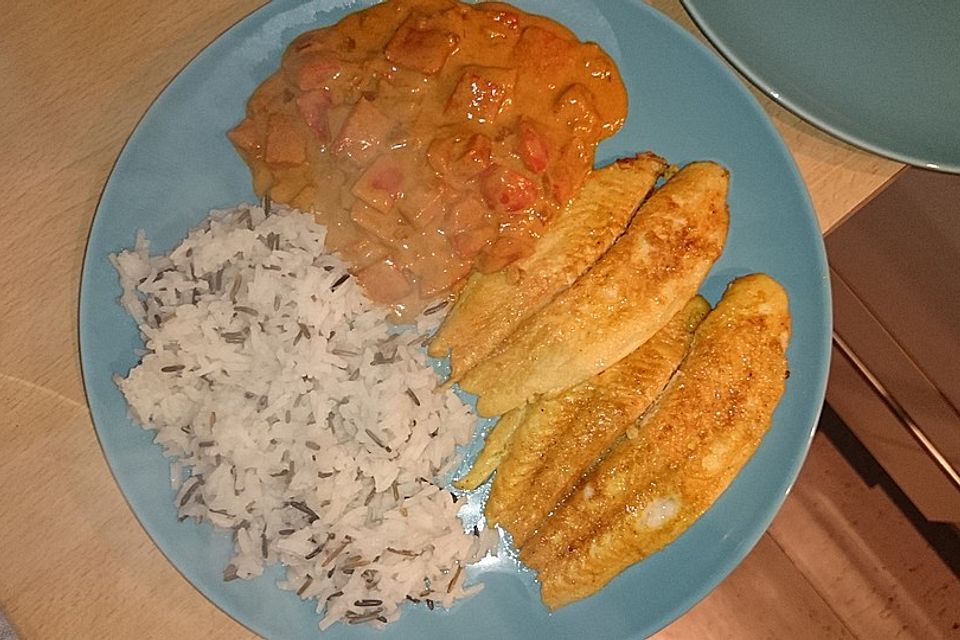 Pangasius in Kokos-Curry Soße