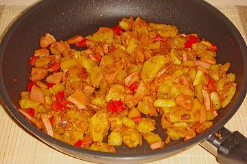 Knackwurst-Paprika Gröstl