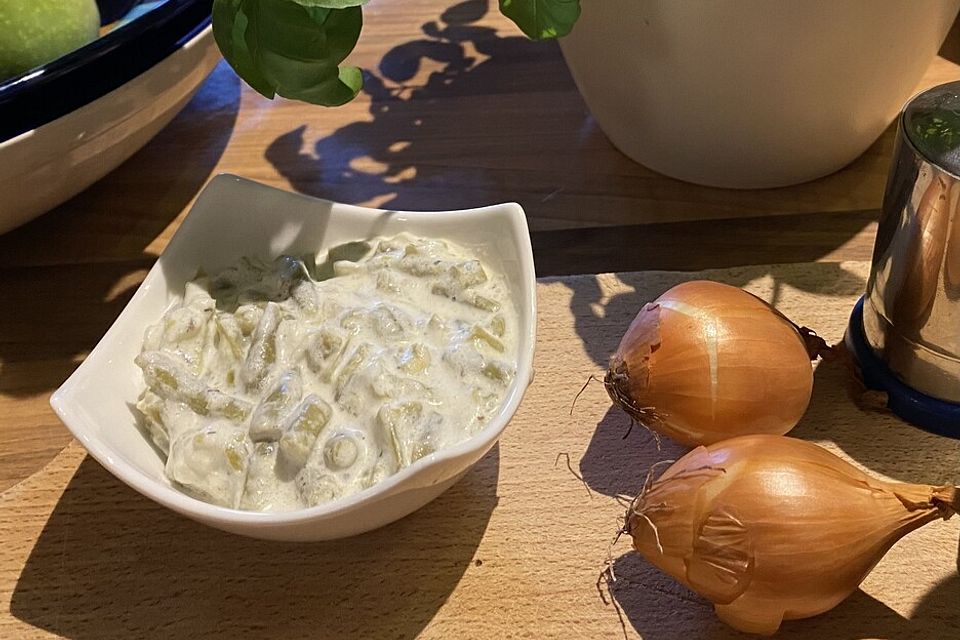 Grüner Bohnensalat mit Schmand-Dressing