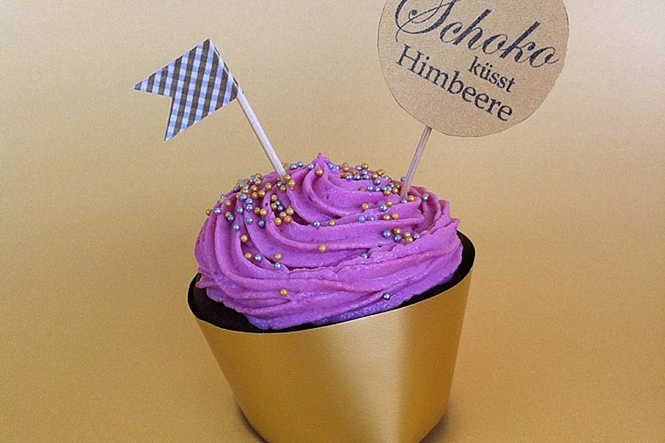 Schoko-küsst-Himbeer Cupcakes