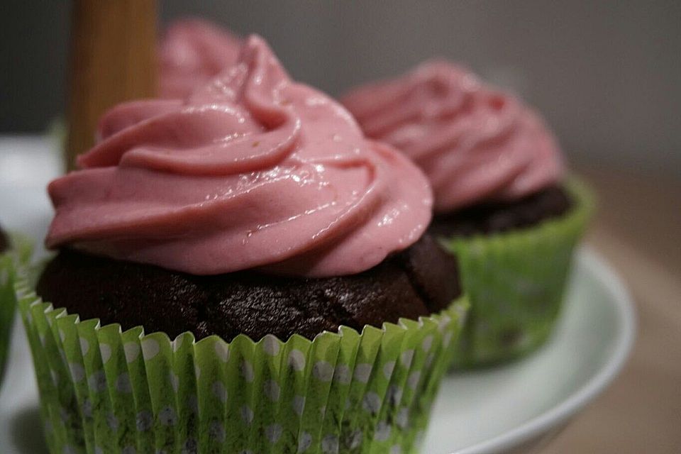 Schoko-küsst-Himbeer Cupcakes