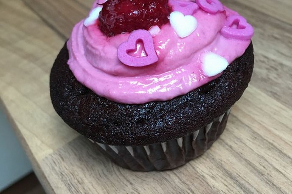 Schoko-küsst-Himbeer Cupcakes