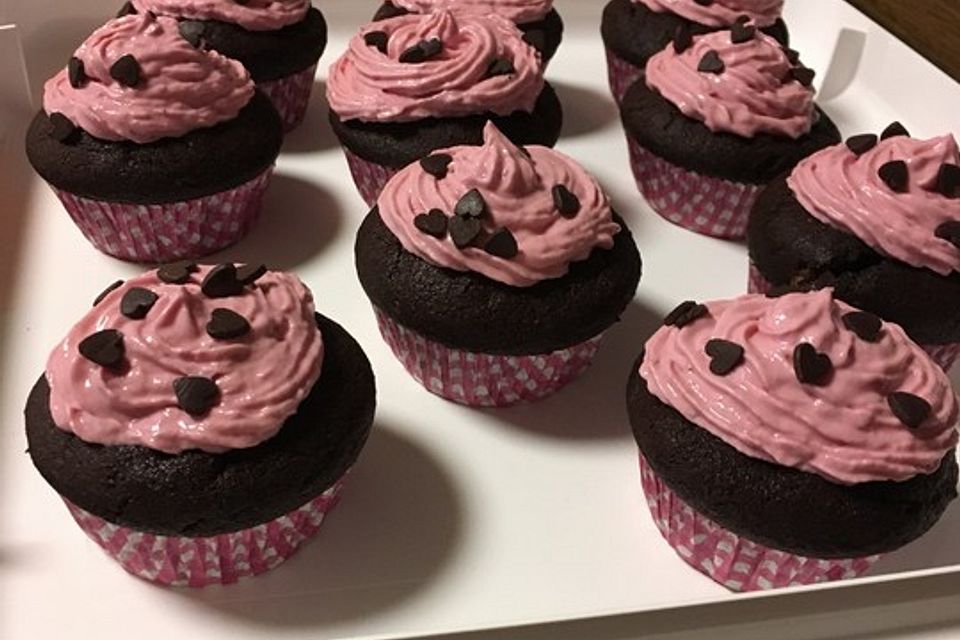 Schoko-küsst-Himbeer Cupcakes