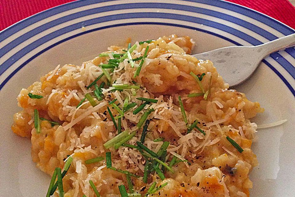 Risotto mit Kürbis und Bratwurst