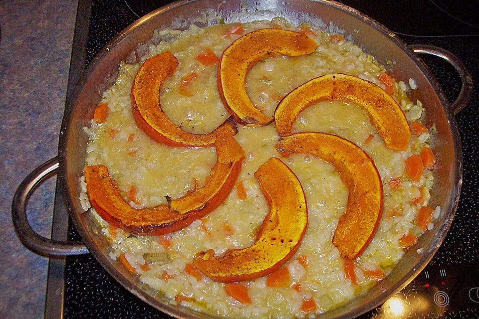 Hokkaido-Kürbis mit Risotto