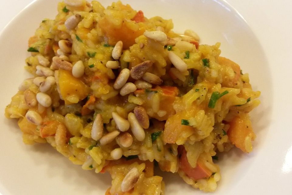 Hokkaido-Kürbis mit Risotto