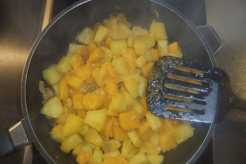 Karamellisierte Mango-Ananas