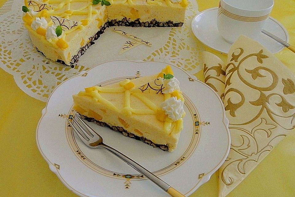 Mangotorte LIGHT mit Schoko-Knusperboden