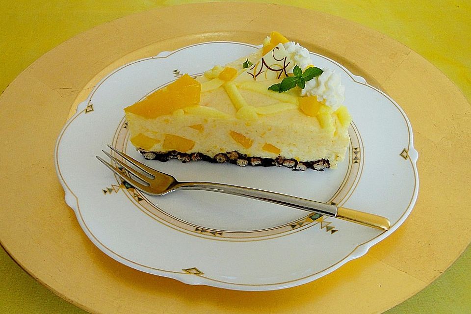 Mangotorte LIGHT mit Schoko-Knusperboden