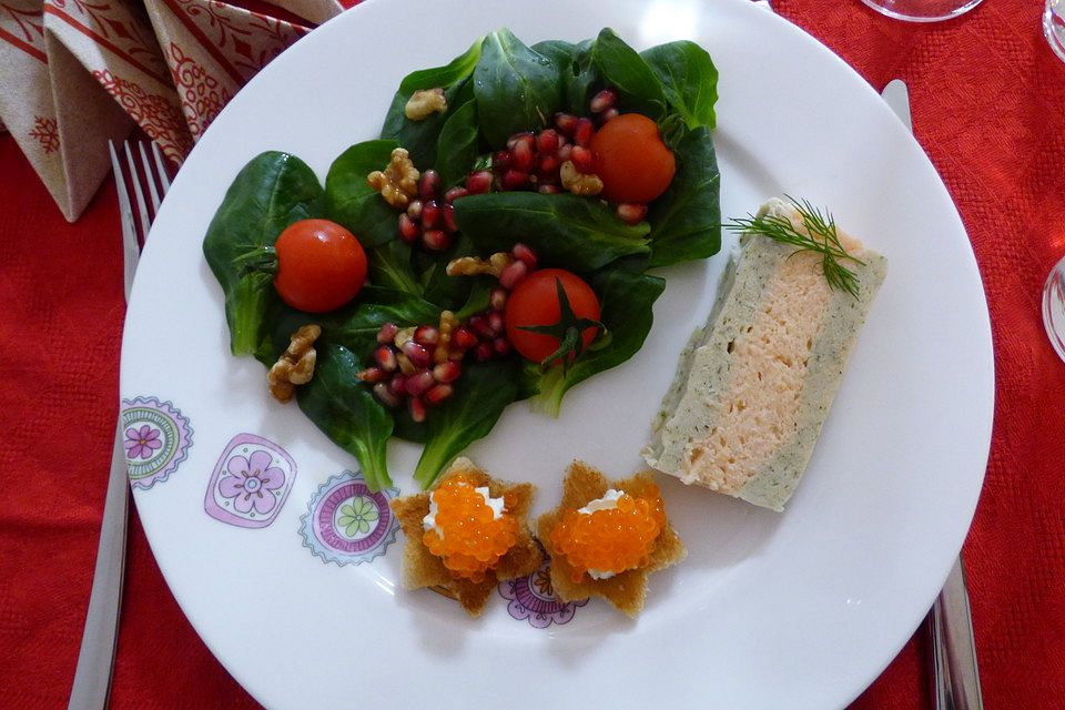 Fischpastete von geräuchertem Lachs und Forellenfilets