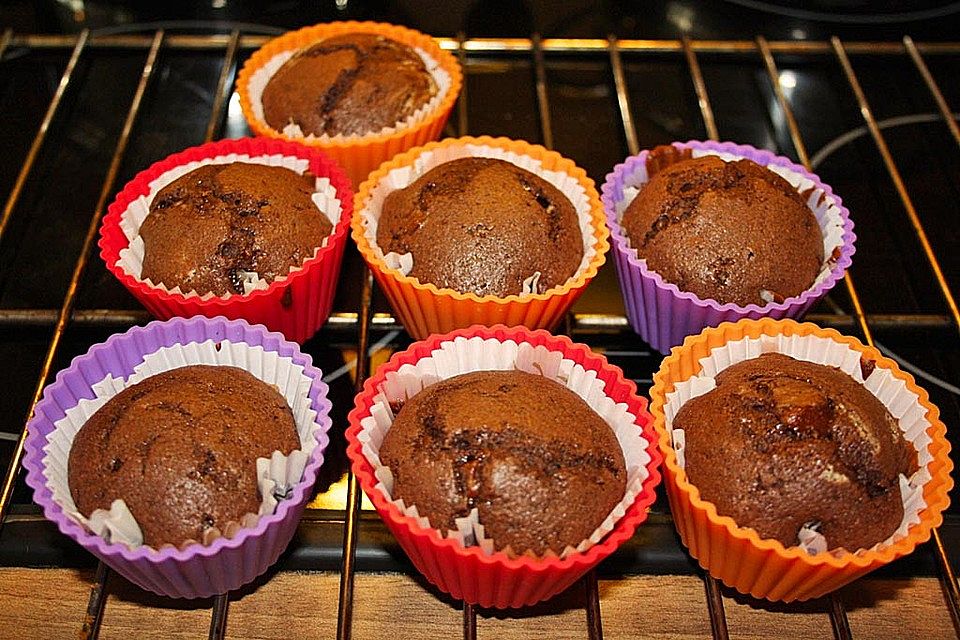 Eiweiß-Schoko-Muffins mit flüssigem Kern