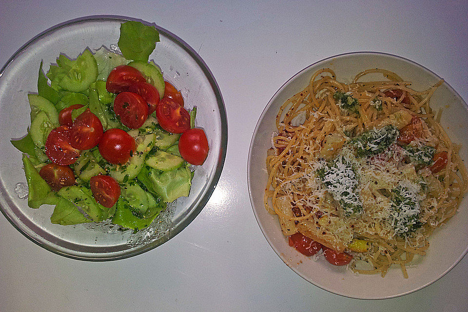 Spaghetti mit Spargel und Bärlauch