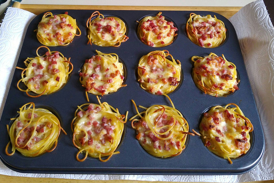 Spaghetti-Carbonara-Muffins