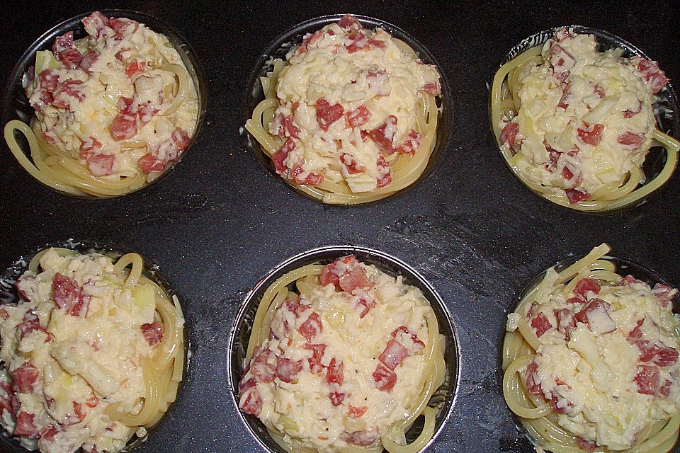 Spaghetti-Carbonara-Muffins